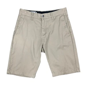 Volcom Corpo Class Shorts Mens 28 Beige Flat Front Cotton Blend Bermuda Preppy - Picture 1 of 12