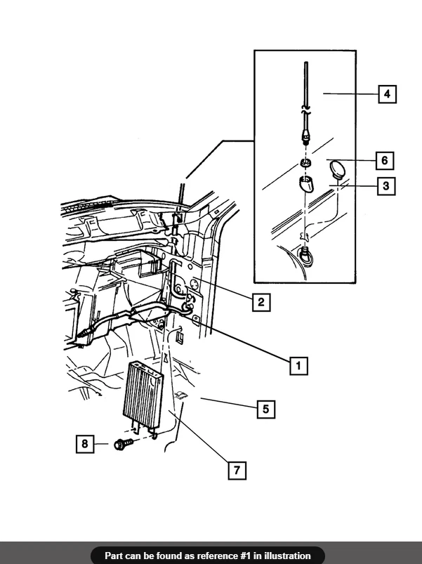 05-07 Dodge Dakota Antenna Base Cable & Bracket Factory Mopar New Oem - Image 1 of 1