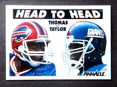 Head To Head #354 Pinnacle 1991 Football Card (Thomas vs Taylor) VG - Image 1 of 2