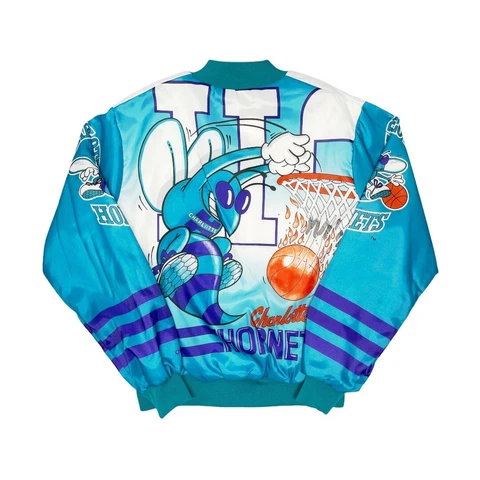 vtg NWT charlotte hornets chalk line fanimation all over print jacket mens large Cover