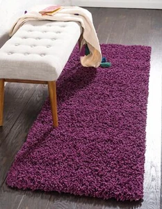Unique Loom Solid Shag Collection Area Rug (2' 7" x 10' Runner, Eggplant Purp... - Picture 1 of 12