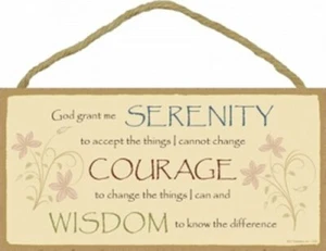 God grant me the serenity to accept the things I.. Serenity Prayer Sign 10x5 B61 - Picture 1 of 3
