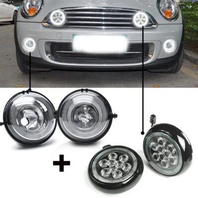 For MINI Cooper R55 R58 LED Rally Daytime Running Light&Fog Light with Halo Ring Foto 1 de 4