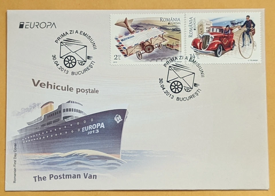 Romania. Europa Cept - 2013. Postal Vehicles, Postman Van. FDC (Nr 037) - Image 1 of 2