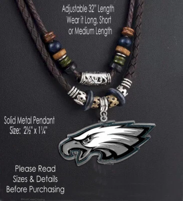 COLLAR GRANDE RESISTENTE PHILADELPHIA EAGLES Capa Tribal Cuero NFL Fútbol ¡LO ÚLTIMO! Foto 1 de 4