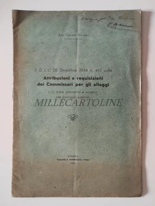 ATTRIBUZIONI E REQUISIZIONI COMMISSARI ALLOGGI 1922 Avv. C. Bollero, Genova 1945 - Picture 1 of 5