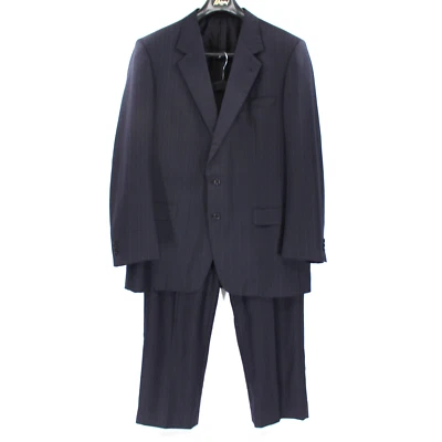 Brioni Colonna Wool Navy Pinstripe 2 Peice Suit Coat Pants 48 Single Breasted - Image 1 of 4