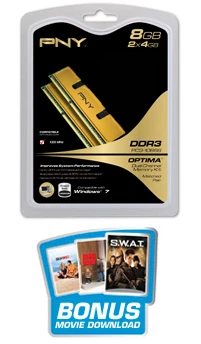 PNY 8 GB DIMM 1333 MHz PC3-10600 DDR3 Memory (MD8192KD3-1333)
