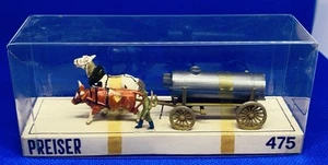 Vintage Preiser Bull & Horse Team Drawn Tanker N Scale Old Store Stock - Bild 1 von 5