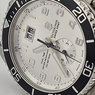 Victorinox Maverick SS  Silver Dial Dual Time 241442 Watch - Image 1 of 4