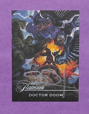 2023 MARVEL FLAIR DOCTOR DOOM FLAIRIUM SIMONE BIANCHI ARTIST AUTO AUTOGRAPH /33 - Image 1 of 2