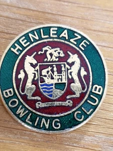 Henleaze Bowling Club Enamel Badge By Gomm - Picture 1 of 8