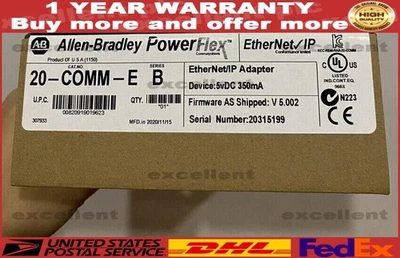 New Factory Sealed Allen-Bradley 20-COMM-E SER B Ethernet / IP Adaptor 20COMME - Image 1 of 2