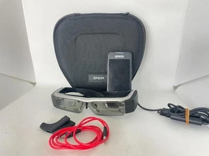 Epson Moverio BT-200AV Smart Glasses with Case, Remote, and Accessories - Picture 1 of 7