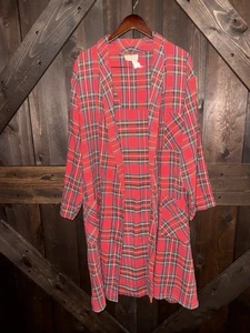 Vintage LL Bean Herren Morgenmantel rot Scotch kariert USA Freeport Maine USA 80er 90er - Bild 1 von 9