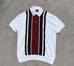 Ben Sherman Vertical Mod Stripe Knit Polo Shirt Men’s Large - Picture 1 of 5