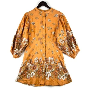 Bohemian Traders Freesia Mini Dress Womens Size M Floral A-Line High Collar - Picture 1 of 13