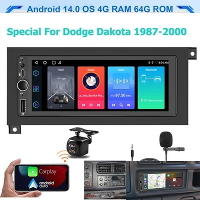 For 1987-2000 Dodge Dakota Apple Carplay Car Radio Android GPS FM Stereo DSP - Image 1 of 4