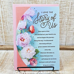 Hallmark Birthday Greeting Card 5x7 For Wife Woman Story of Us Love Pink Floral - Picture 1 of 11