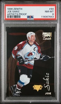 1996-97 Pinnacle Zenith Artists Proof Joe Sakic #44 PSA 8 POP 1 - Image 1 of 2