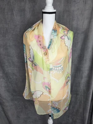 Bufanda Bufanda Mariposa Rectángulo Poliéster Jones Nueva York 14x68 Femenina Foto 1 de 4