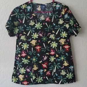 Zoe & Chloe Printed Scrub Top s/p - Picture 1 of 5