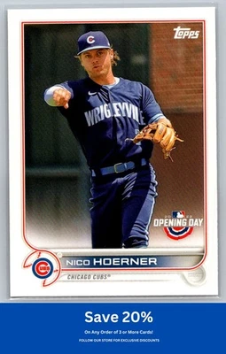 Nico Hoerner 2022 Topps Opening Day #147 Chicago Cubs - Image 1 of 2