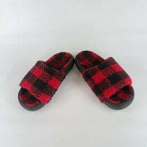 Crocs Slide Hausschuhe W6 M4 rot schwarz Büffel kariert Sherpa Fleece gefüttert Weihnachten - Bild 1 von 7