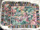 Vintage impressionistischer abstrakter Blumenmuster Landhauskern gerüschter Standard Shams