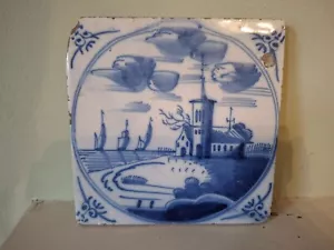 Beautiful Antique Delft Tile 18th Century - Picture 1 of 2