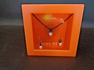 Nine West Necklace & Pierced Earring Set Faux Pearl (NIB)  - Picture 1 of 5