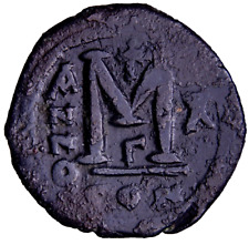 RARE Years Justin II and Sophia. Follis CON Lamda X Byzantine Coin w/COA