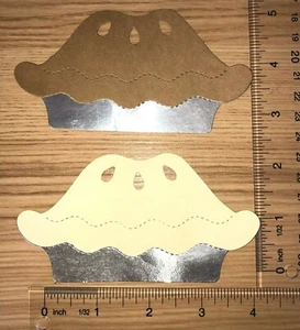 🩵6 PIE  cardstock paper die cut embellishments - Picture 1 of 3