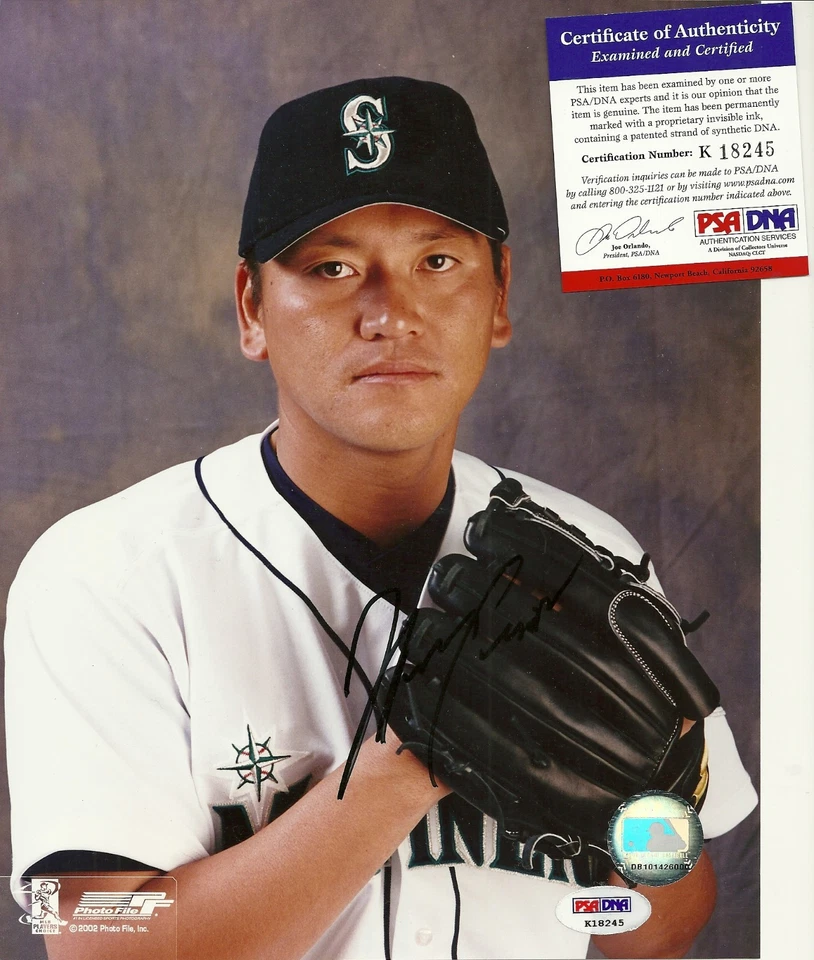 KAZUHIRO KAZ SASAKI Signed 8X10 autograph with PSA/DNA AUTHENTIC CERTIFIED COA - Image 1 of 1