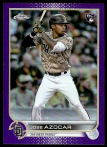 2022 Topps Chrome Update PURPLE REFRACTOR Jose Azocar Rookie San Diego Padres - Picture 1 of 2