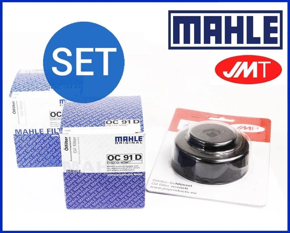 2x Mahle filtro de aceite OC91D + llave de filtro de aceite para BMW R 850 R Comfort Foto 1 de 1