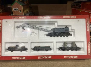 FLEISCHMANN 'HO' GAUGE 5597 DB KRUPP BREAKDOWN CRANE SET - Picture 1 of 21