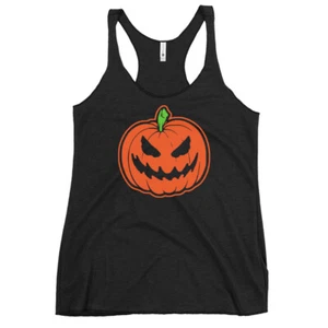 Canottiera Jack O Lantern spaventosa Halloween zucca donna racerback - Foto 1 di 10