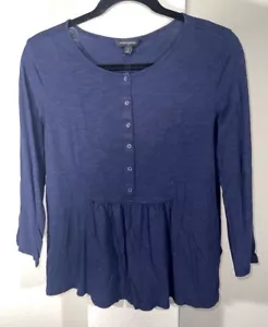 Banana Republic Blue Henley Size Small Cotton Modal Blend Top - Picture 1 of 4