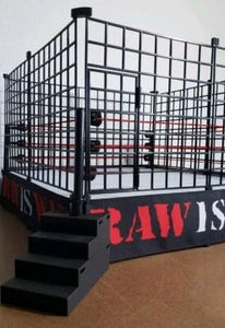 Custom Big Black (Bar Style) Cage For WWE / WWF Ultimate Edition Ring - Picture 1 of 7