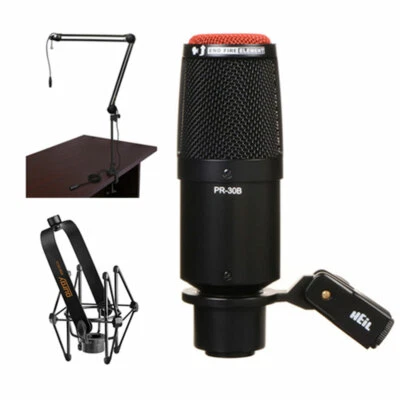 Heil Sound PR 30B Dynamic Cardioid Studio Microphone (Matte Black) Bundle - Image 1 of 4