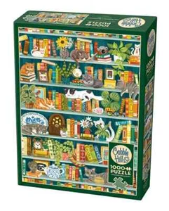 The Purrfect Bookshelf 1000 Piece Jigsaw Puzzle Cobble Hill New - Picture 1 of 4