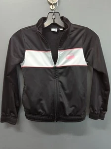 Girl's Puma Brand Black & Pink Heart Turtleneck Long Sleeve Jacket Size 6x - Picture 1 of 5