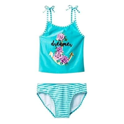 Xhilaration Blue Dreamer Anchor Tankini 2 PC Set Swimwear Girls XL Plus NWT - Image 1 of 2