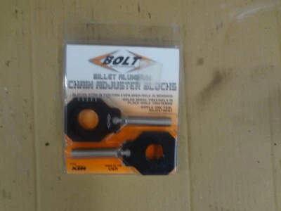 Bolt MC Hardware Chain Adjuster Blocks Black  Husqvarna/KTM CHAD-KTM.BK shelf#H7 - Image 1 of 4