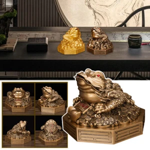 Feng Shui Mini Gold Money Frog Toad LUCKY Wealth Home Decor Ornament Gift - Photo 1/20