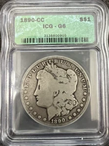 1890 *CC* MORGAN SILVER DOLLAR **ICG G6* - Picture 1 of 5