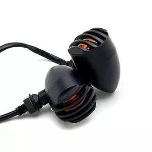 2x Black Turn Signals Bulbs Blinkers For Harley Davidson Cruiser Motorcycle Bike - Picture 1 of 6