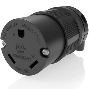 30 AMP RV Receptacle Plug Female End TT-30R TT30C Replacement Electrical Adapter - Picture 1 of 11