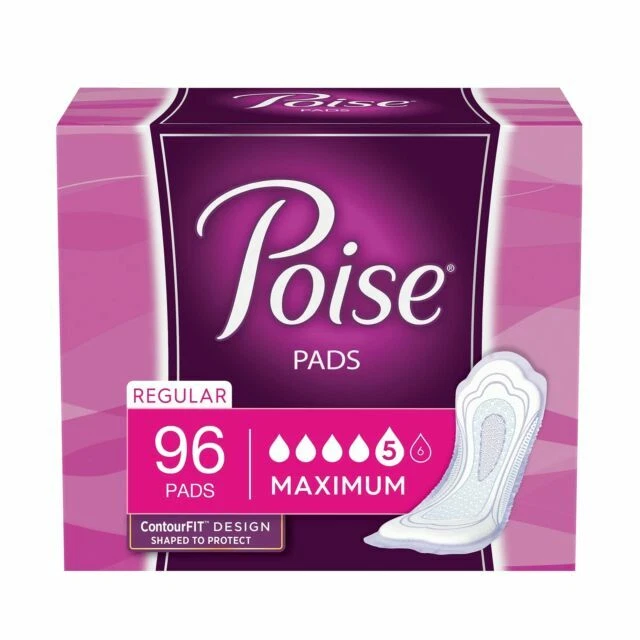 Poise Maximum Absorbency Incontinence Pads - 96 Count